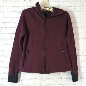 REI Co-Op Merlot Wine Full Zip Outdoor Hiking Hooded Sweatshirt Size Small